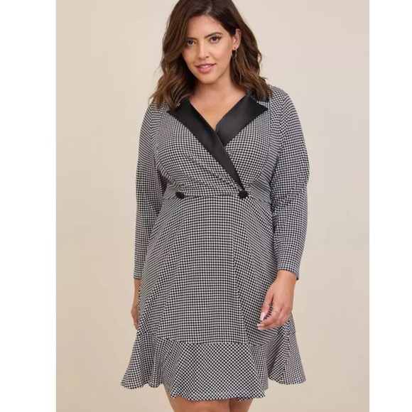 torrid Dresses & Skirts - Torrid 22 Mini Stretch Satin Tuxedo Dress